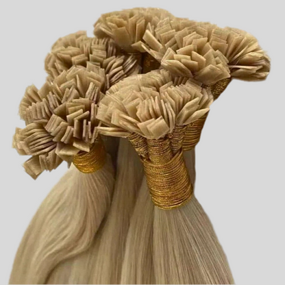 Glamamma Keratin Tips Straight Human Hair Extensions - Blond Flat Tips