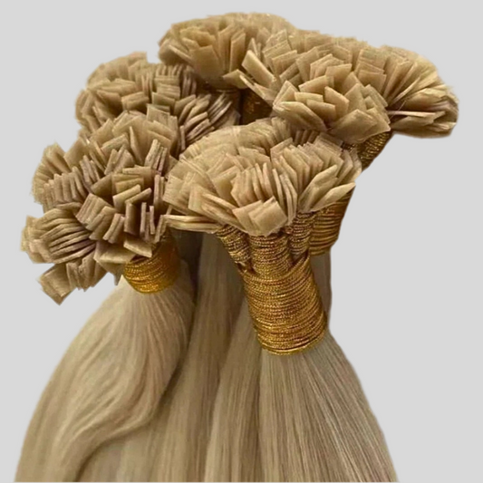 Glamamma Keratin Tips Straight Human Hair Extensions - Blond Flat Tips