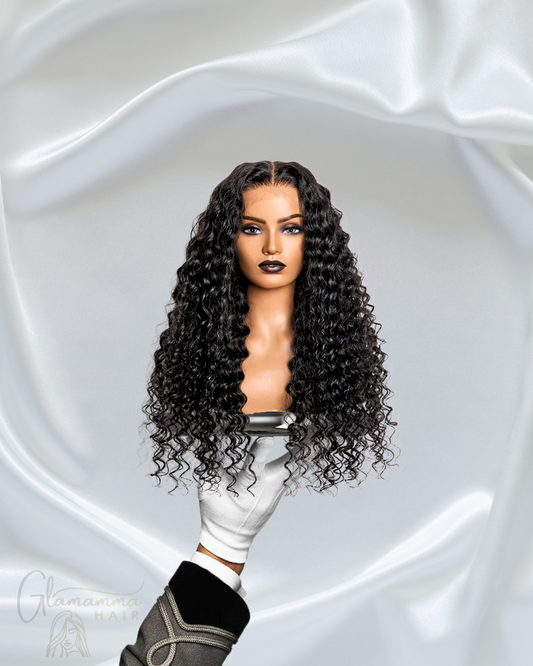 Glamamma HD 13x6 Glueless Full Frontal Lace Wig - 180% Density Deep Wave